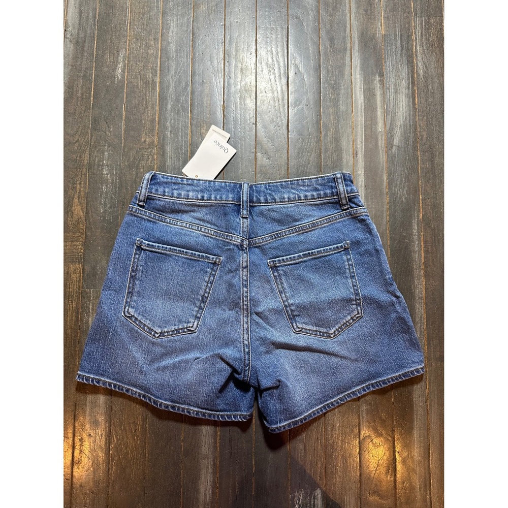 Quince Organic Cotton Stretch Denim Shorts Medium Wash Blue Womens - Picture 4 of 7